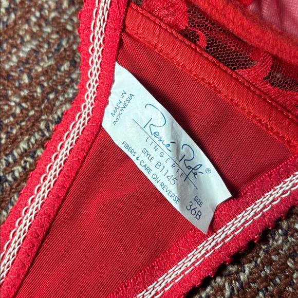 Rene Rofe strapless red lace lined underwire brea 36B - Picture 5 of 8